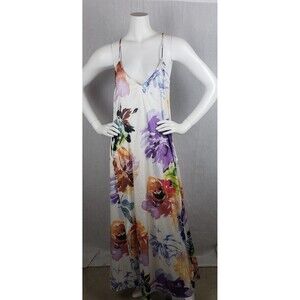 Nicole Miller Dress 6 Multicolor Floral Maxi Sleeveless Summer Gown Fairycore